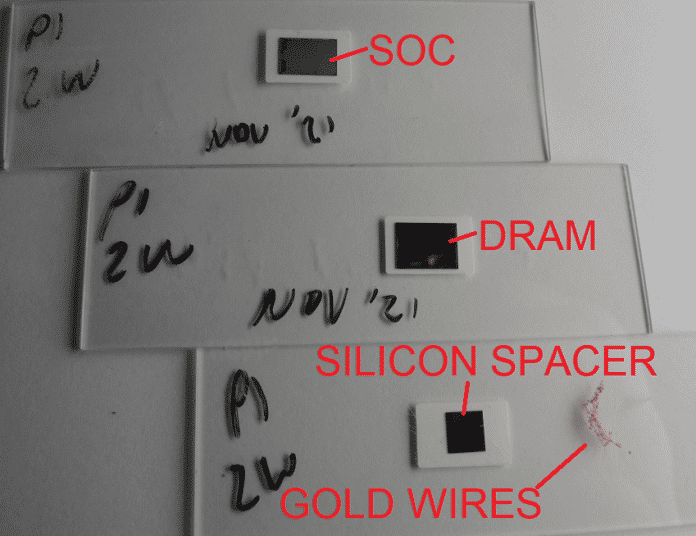 Chipkomponenten auf Objektträgern
