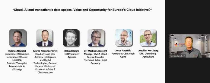 Transatlantic AI eXchange: Thomas Neubert (Intel USA) eröffnet das Unternehmer-Panel zu Gaia-X