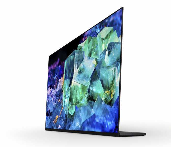 Sony stellte mit der A95K-Serie OLED-TVs vor, die Samsungs neue QD-OLED-Paneltechnik nutzen; Samsung selbst zeigte auf der CES keine entsprechenden Fernseher. , Bild: Sony