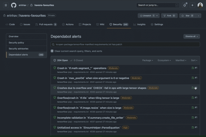 Dependabot Alerts zeigen im überarbeiteten Design zusätzliche Informationen an.​