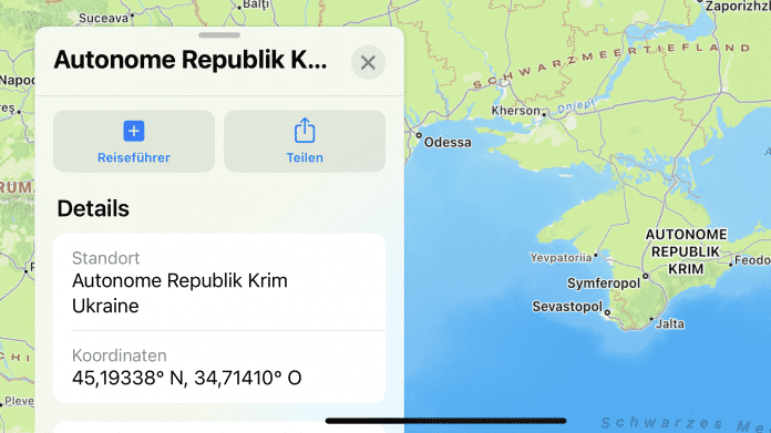 Krim in Apple Maps
