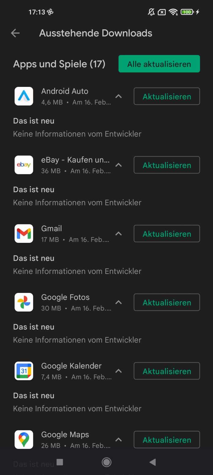 Google Play vuelve a mostrar información de actualización de las apps de Android
