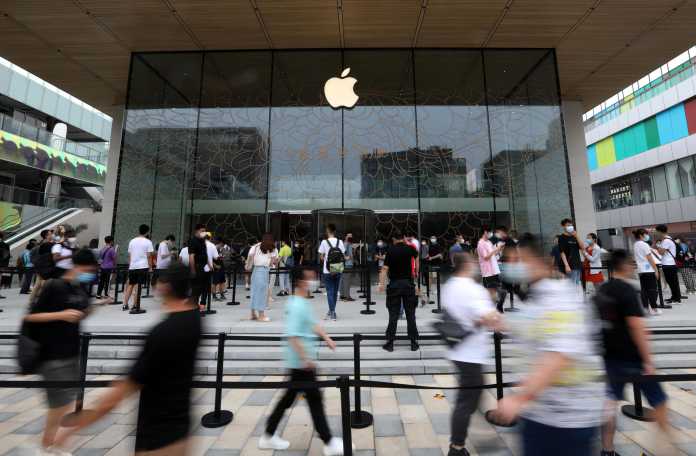 China – hier ein Apple Store in Peking – ist nach den USA der zweitwichtigste Markt für Apple., Bild: SIPA Asia via ZUMA Wire