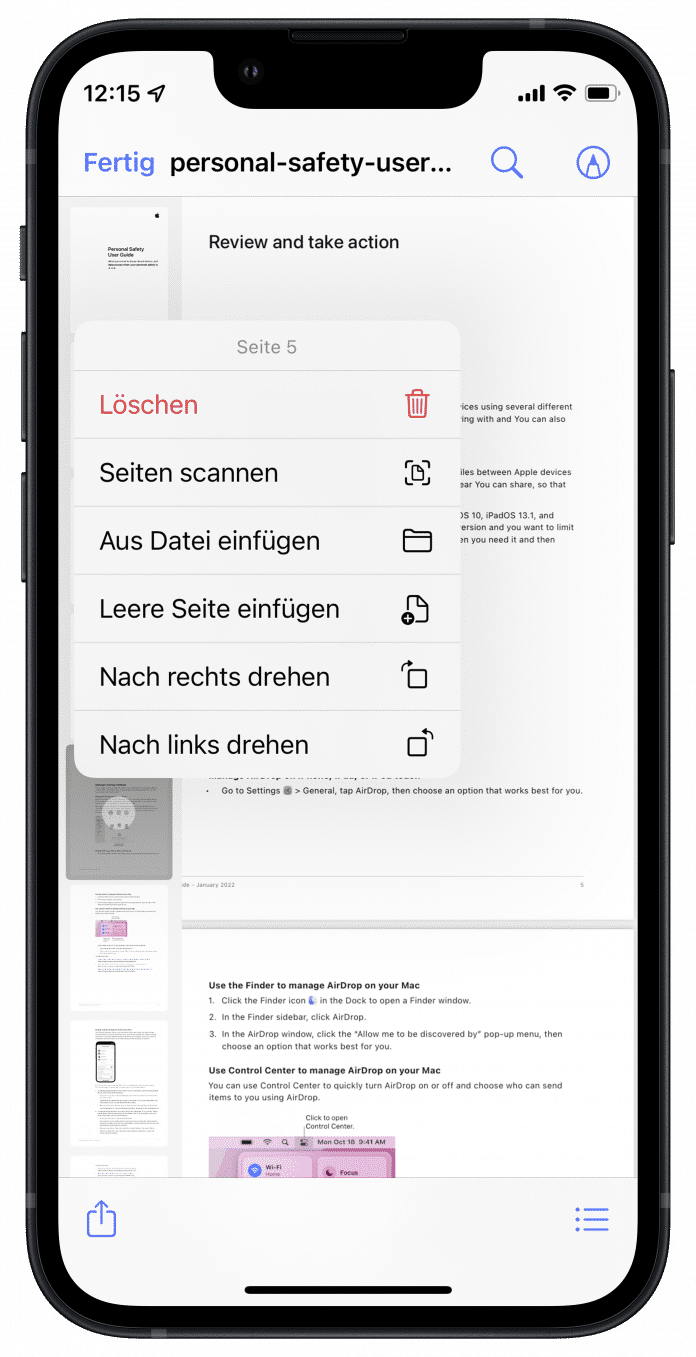 PDF auf iPhone bearbeiten