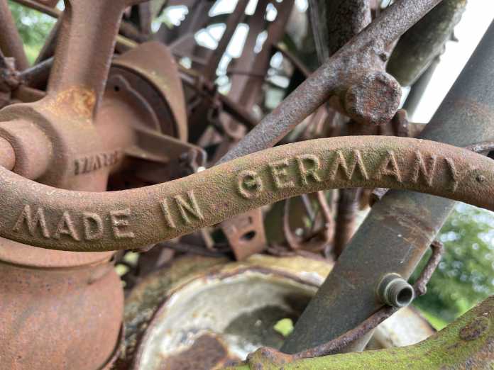 A,Closeup,Shot,Of,Steel,With,&quot;made,In,Germany&quot;,Written