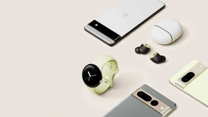 Google Pixel Smartphones, Pixel Watch und Earbuds mt Case