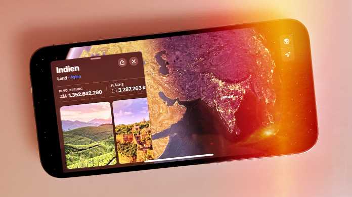 Indien in Apple Karten auf dem iPhone