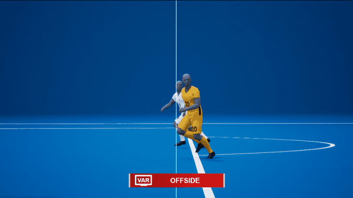 Virtuelle Zeitlupe für die Stadion-Leinwand: Anhand der Tracking-Daten wird eine 3D-Animation gerendert, um dem Publikum strittige Szenen zu erläutern. , FIFA