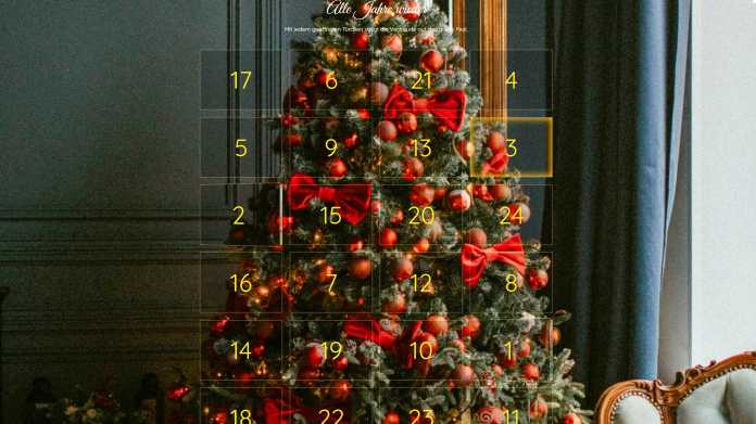 Adventskalender mit Weihnachtsbaummotiv 
