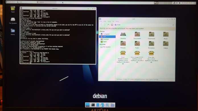Aktueller Debian-Desktop auf Visionfive 2
