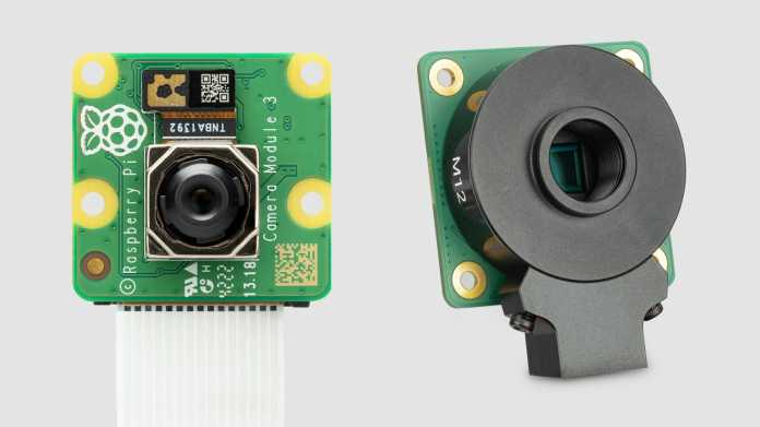Raspberry Pi Camera Module 3 (links) und Raspberry Pi High Quality Camera mit M12-Anschluss.