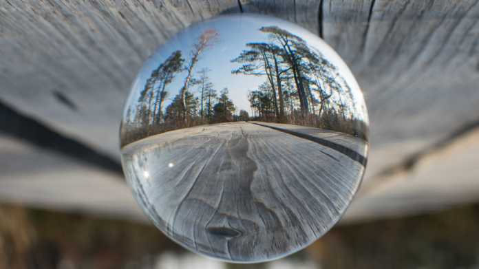Walking,Trail,Reflection,In,A,Glass,Ball