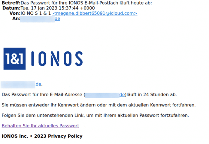 1&amp;1-Ionos-Phishing-Mail