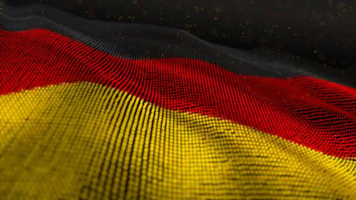Abstract,Glowing,Particle,Wavy,Surface,With,Germany,Flag,German,Flag