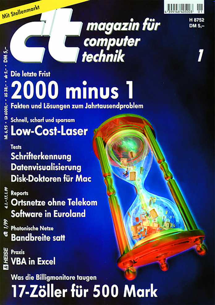 c’t informierte in der Ausgabe 1/1999 ausführlich über die Jahr-2000-Probleme. Befürchtete Katastrophen blieben glücklicherweise aus., 