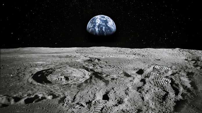 Die Erde vom Mond aus. 