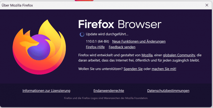 Screenshot Firefox-Versionsdialog