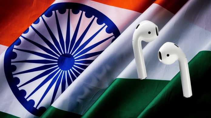Indische Flagge und AirPods