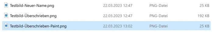 File sizes after overwriting