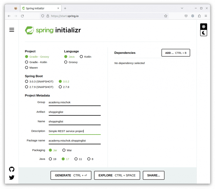 The Spring Initializr makes it easy to configure new projects (Fig. 1)., 