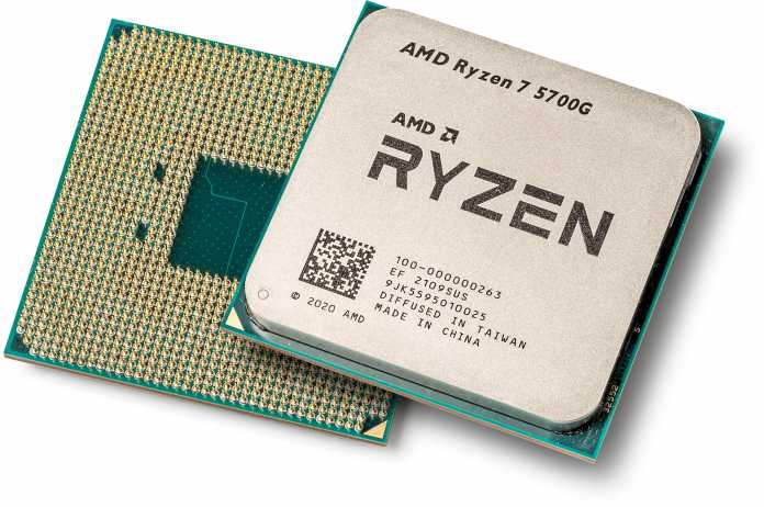 Los procesadores Ryzen 5000 como el Ryzen 7 5700G son especialmente baratos en este momento.  Cuando reemplace la CPU, tenga cuidado de no doblar los pines de contacto sensibles al oro., 