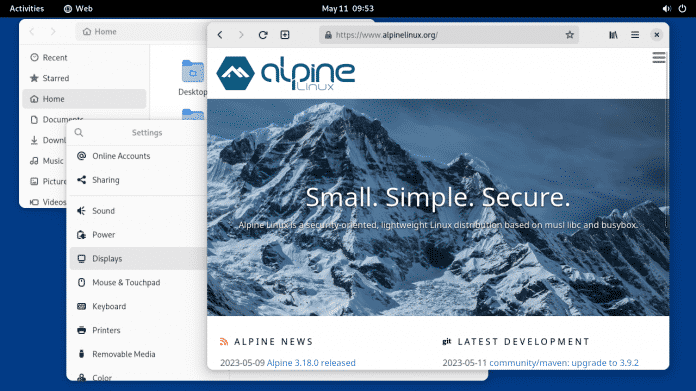 Screenshot Desktop auf Alpine Linux