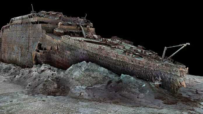 Bugteil des „Titanic“-Wracks in der 3D-Darstellung von Magellan