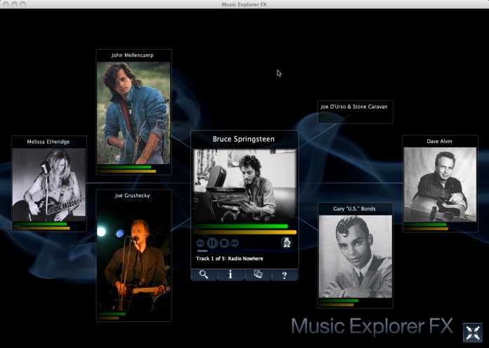 Screenshot des JavaFX Music Explorer