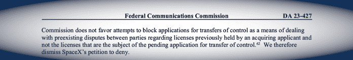 Facsimile: &quot;Commission does not favor attempts to block applications for transfers of control as a means of dealing with preexisting disputes between parties regarding licenses previously held by an acquiring applicant...&quot;