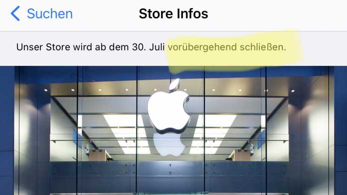 Schliessung Apple Store Frankfurt