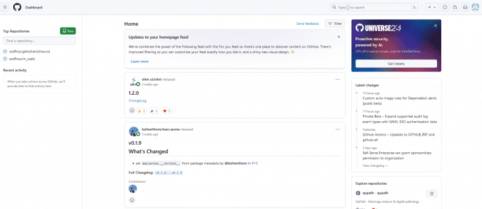GitHub Home Feed