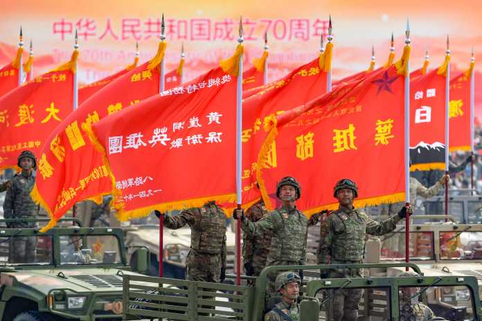 Militärparade in Peking: Die Idee des &quot;Wandels durch Handel&quot; scheint sich erledigt zu haben. , Imago images / VCG