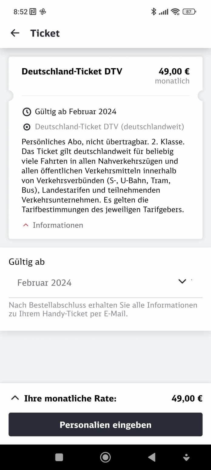 Alles so schön digital hier: Wer mit dem &quot;Deutschlandticket&quot; der Bahn unterwegs sein will, muss ein Abonnement per App abschließen., 