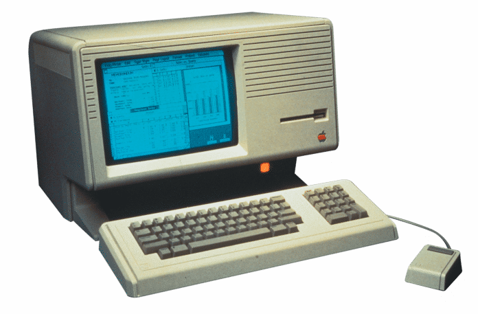 1983:   Lisa (Bild unten) war der erste Rechner von Apple mit einer Maus und einer grafischen Bedienoberfläche. Sein größtes Handicap war der hohe Preis., 