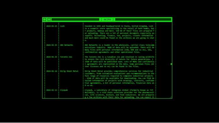 Eintraf auf der Leaksite von Akira zum Zoo in Toronto