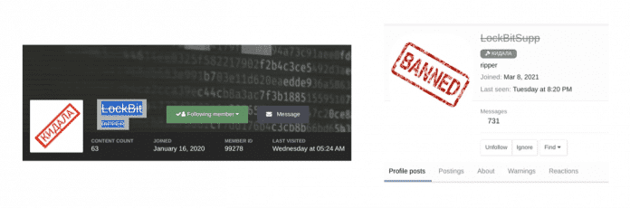 Profilbilder von Lockbit in Cybercrime-Foren