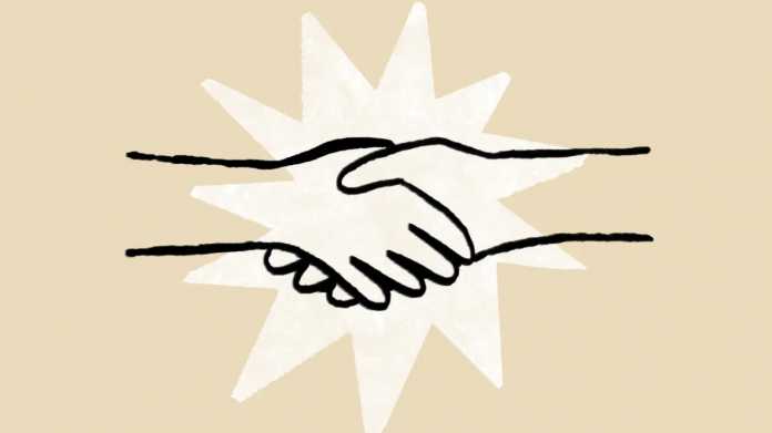 Symbolzeichnung für einen Handshake