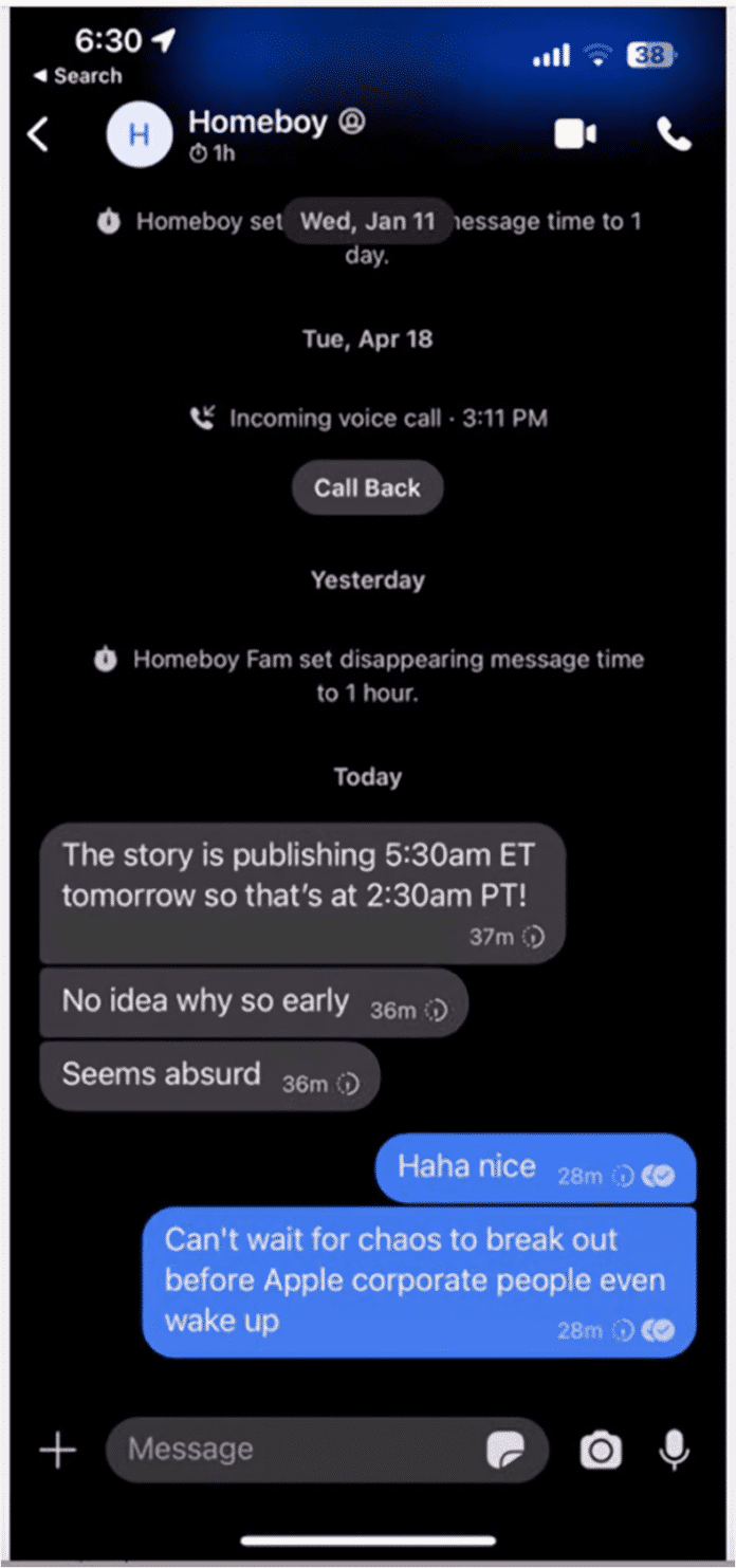 Screenshot einer Messenger-App