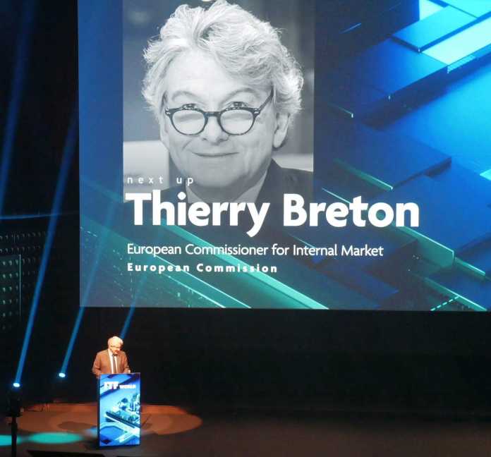 Thierry Breton, EU-Kommissar für Binnenmarkt und Dienstleistungen, im Mai 2023 auf der IMEC-Veranstaltung ITF World in Antwerpen.