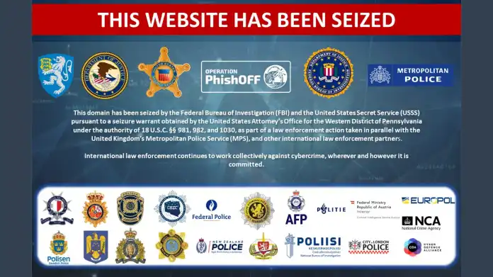 Von Europol auf dem Labhost-Angebot gezeigte Webseite