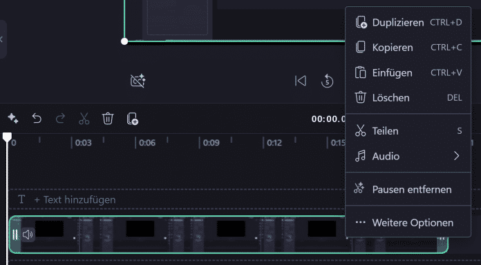 Automatische Stille-Entferner in Clipchamp