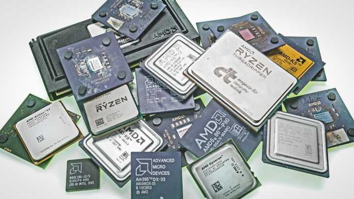 Ein Haufen alter AMD Prozessoren