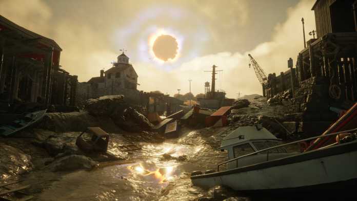 Screenshot aus "Redfall" zeigt Sonnenfinsternis