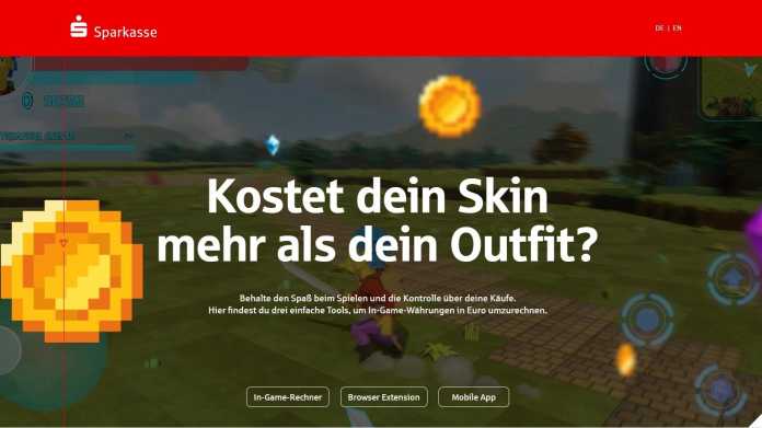 In-Game-Rechner der Sparkasse (Screenshot der Website)​