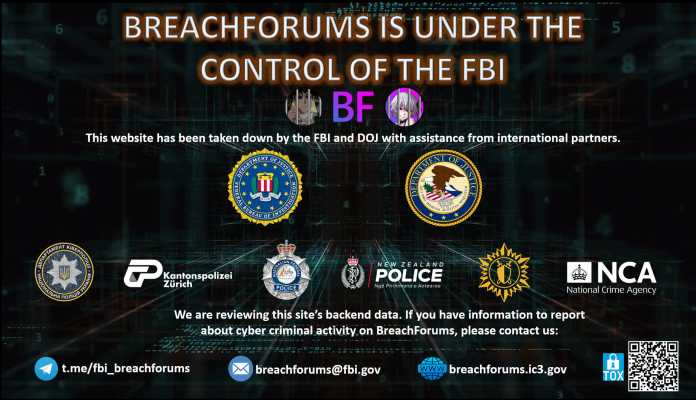 Startseite des vom FBI übernommenen Forums