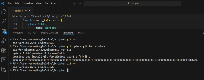 Perbarui Git di VS Code