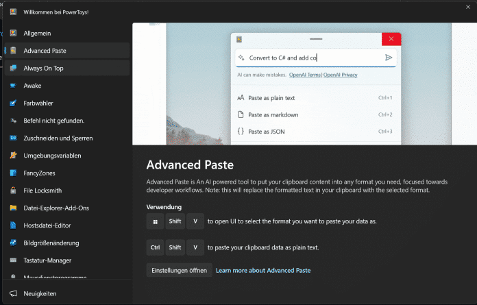 Powertoys 0.81: La IA está llegando
