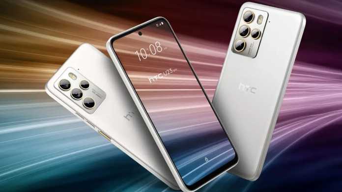Drei HTC U23 Pro Smartphones