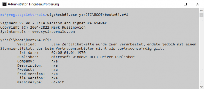Checking the signature of a Linux boot loader leads to an error message under Windows, although in most cases everything should be fine. Microsoft is to blame, 