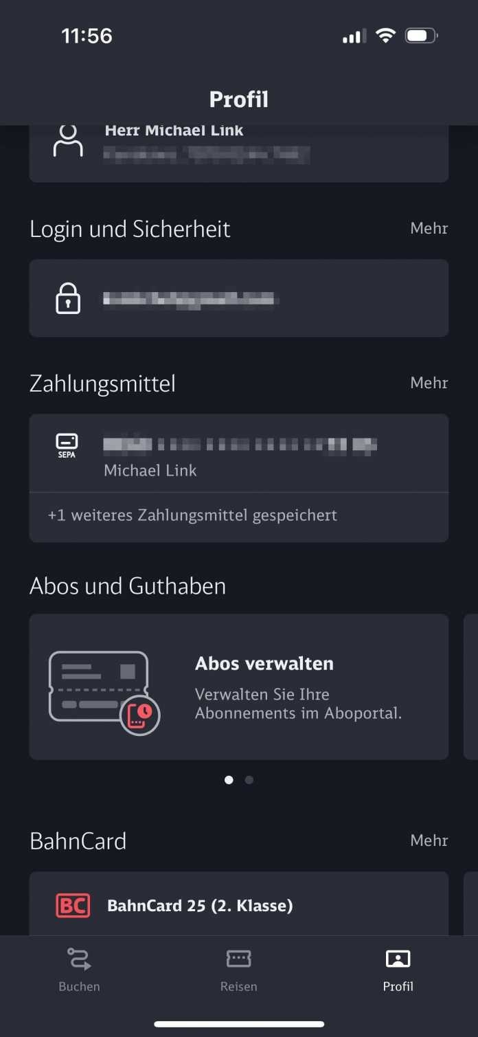 Um ein verschwundenes Deutschlandticket in der Bahn-App wieder sichtbar zu machen, muss man die Aboverwaltung aufrufen und die Nummer kopieren., 